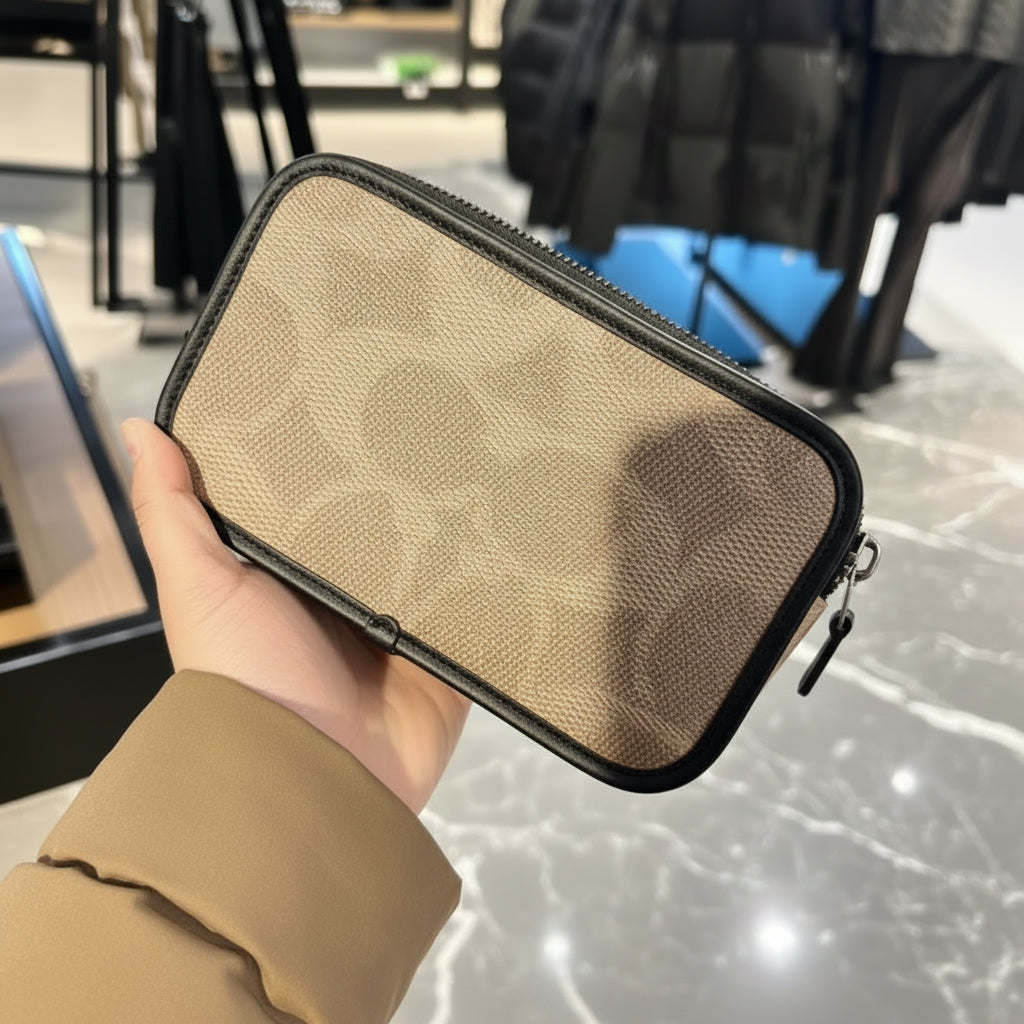 COACH WYATT CAMERA BAG - MULTI COLOR BLOCKED SAND/TAN