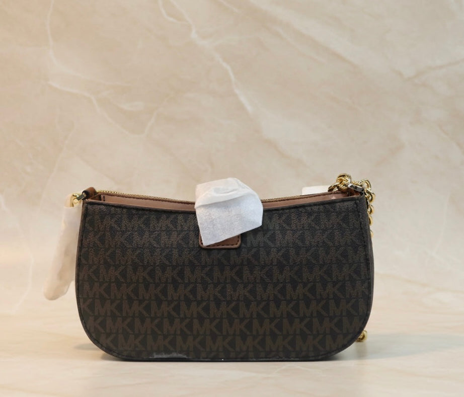 MICHAEL KORS CARMEN LEATHER POUCHETTE SHOULDER BAG ONLY
