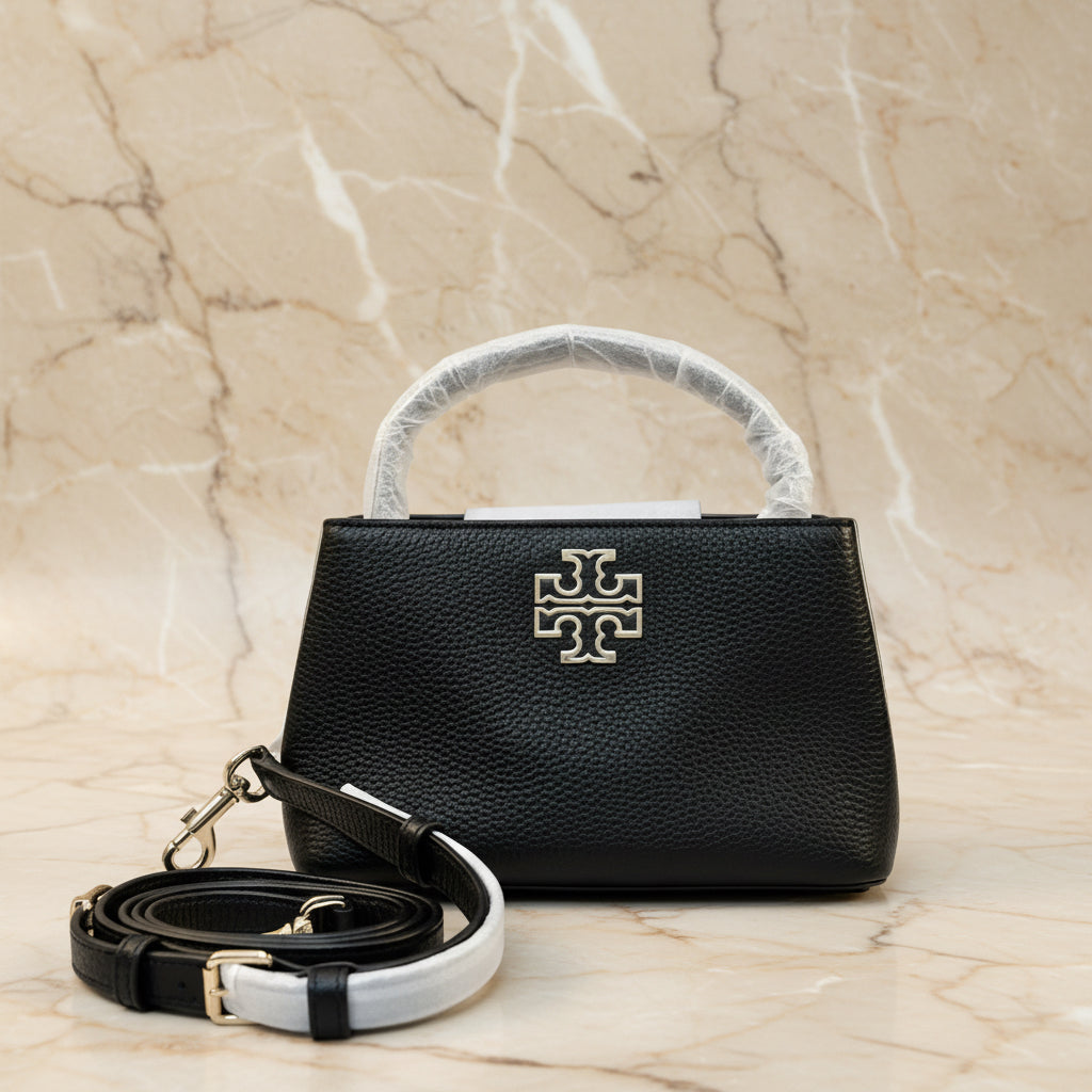 TORY BURCH MICRO BRITTEN SATCHEL - BLACK