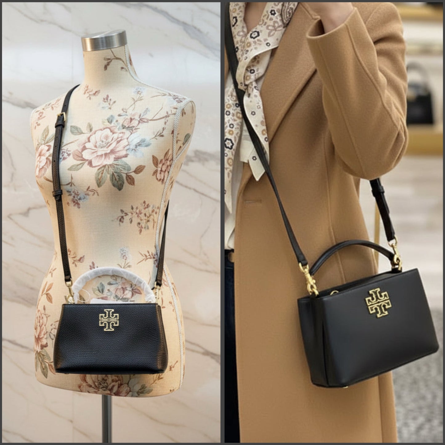 TORY BURCH MICRO BRITTEN SATCHEL - BLACK