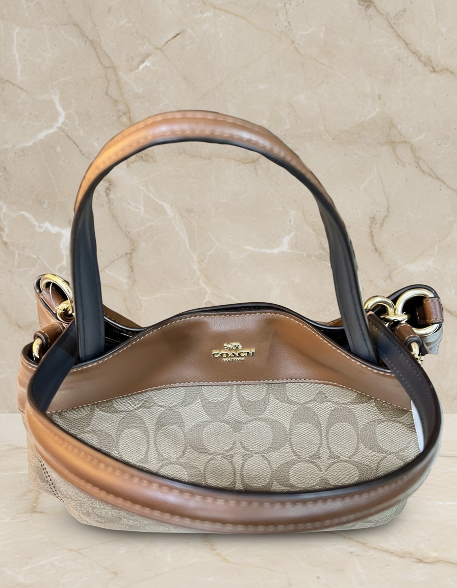 SALE‼️‼️‼️COACH LEXY SHOULDER BAG IN SIGNATURE KHAKI/SADDLE