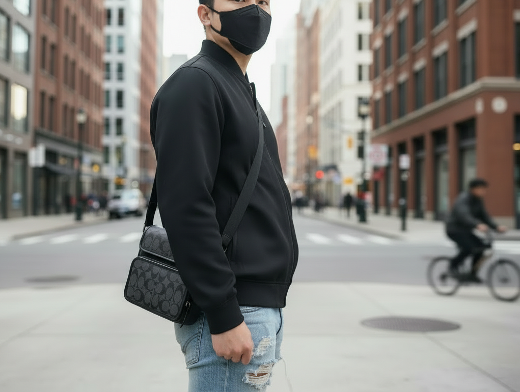COACH SULLIVAN FLAP CROSSBODY - SIGNATURE CANVAS/CHARCOAL BLACK