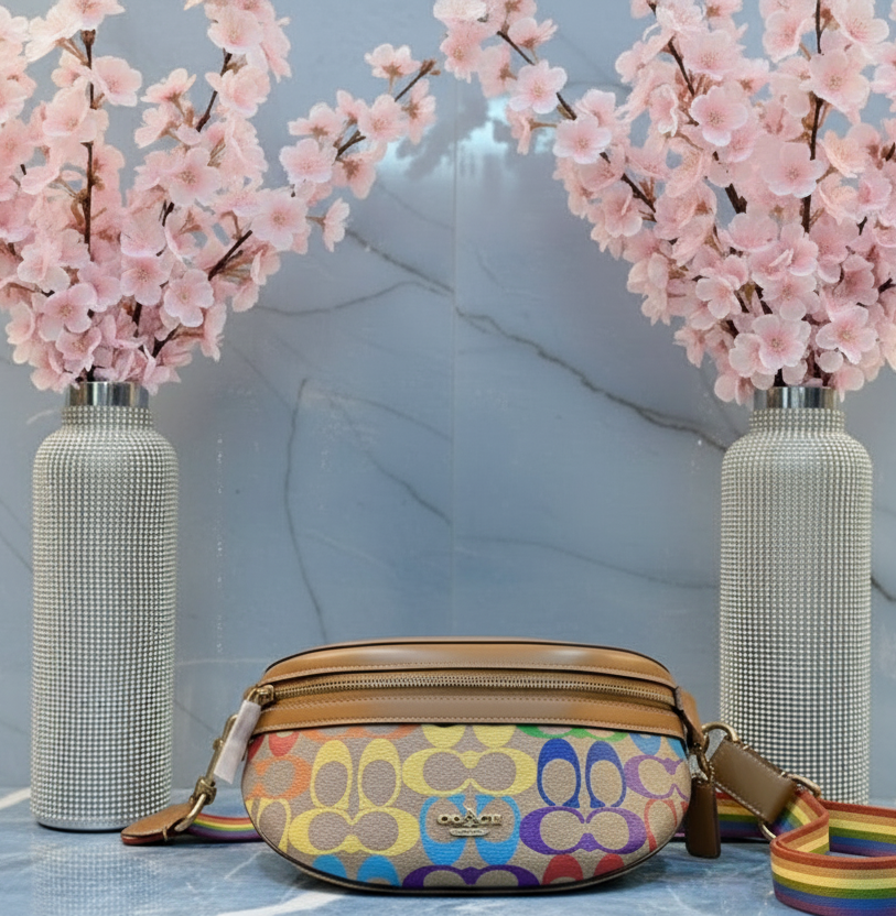 COACH BETHANY WAISTPACK/BELTBAG/BODYBAG - IN RAINBOW SIGNATURE - MISSING PRICE TAG