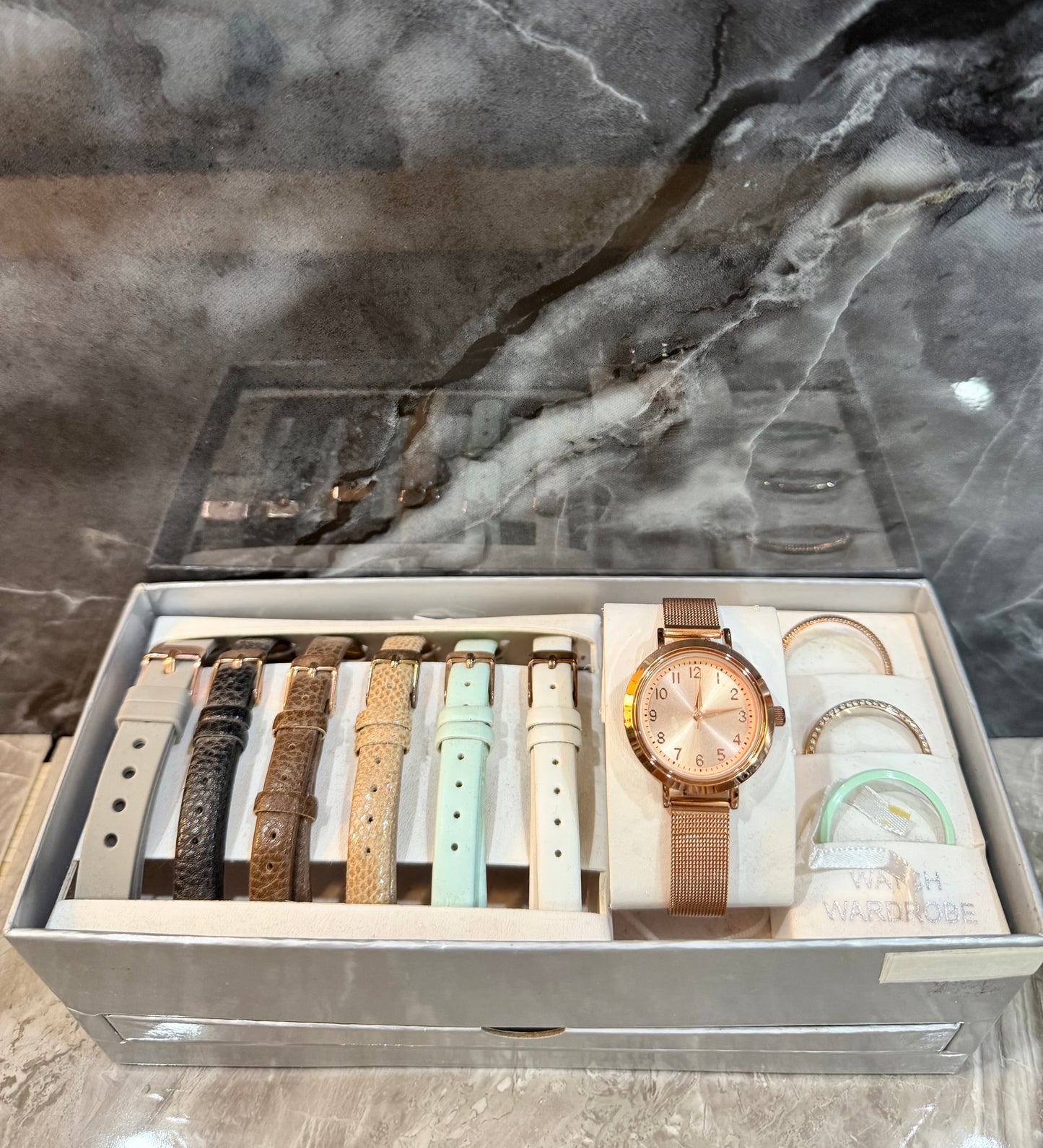 TIME N TRU - INTERCHANGEABLE SET MESH WATCH - ROSEGOLD