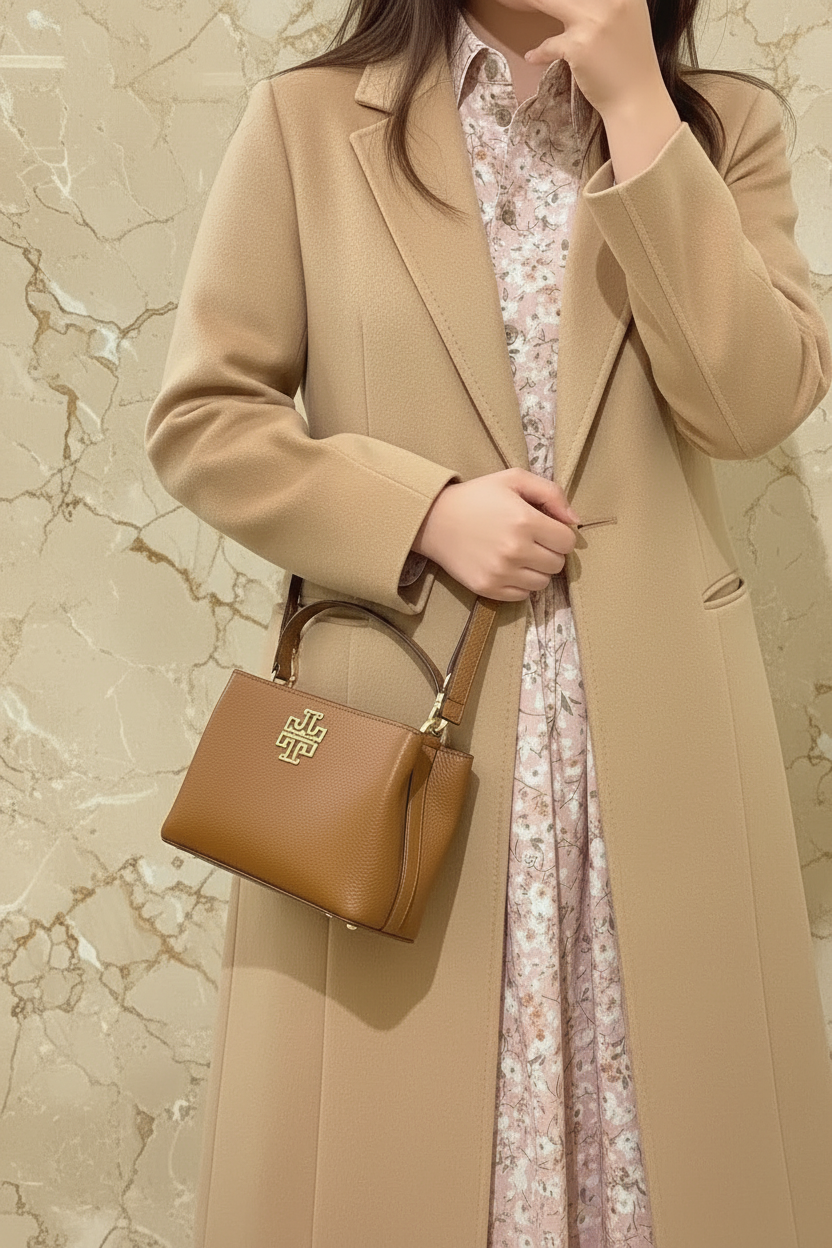 TORY MICRO BRITTEN SATCHEL -  BROWN