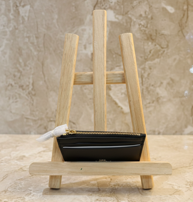 COACH SKINNY CARD CASE WITH KEY RING - SIGNATURE BROWN BLACK