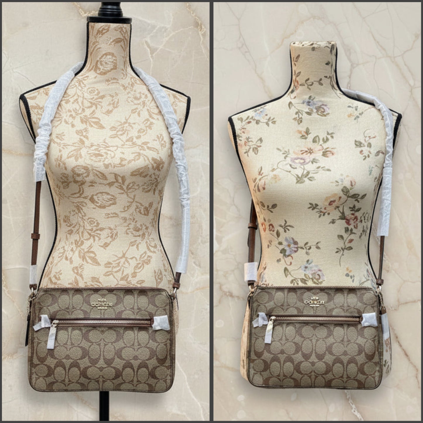 COACH GALLERY FILE CROSSBODY IN SIGNATURE CANVAS - KHAKI BROWN