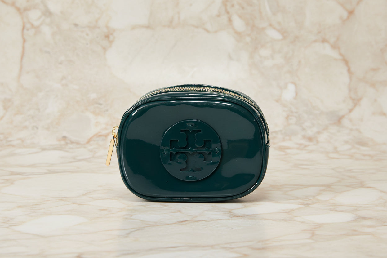TORY BURCH SMALL ENAMEL COSMETIC POUCH