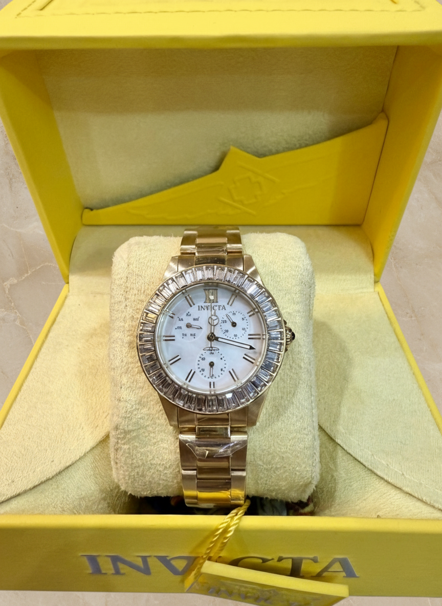 ساعة إنفيكتا أنجل النسائية - لون ذهبي