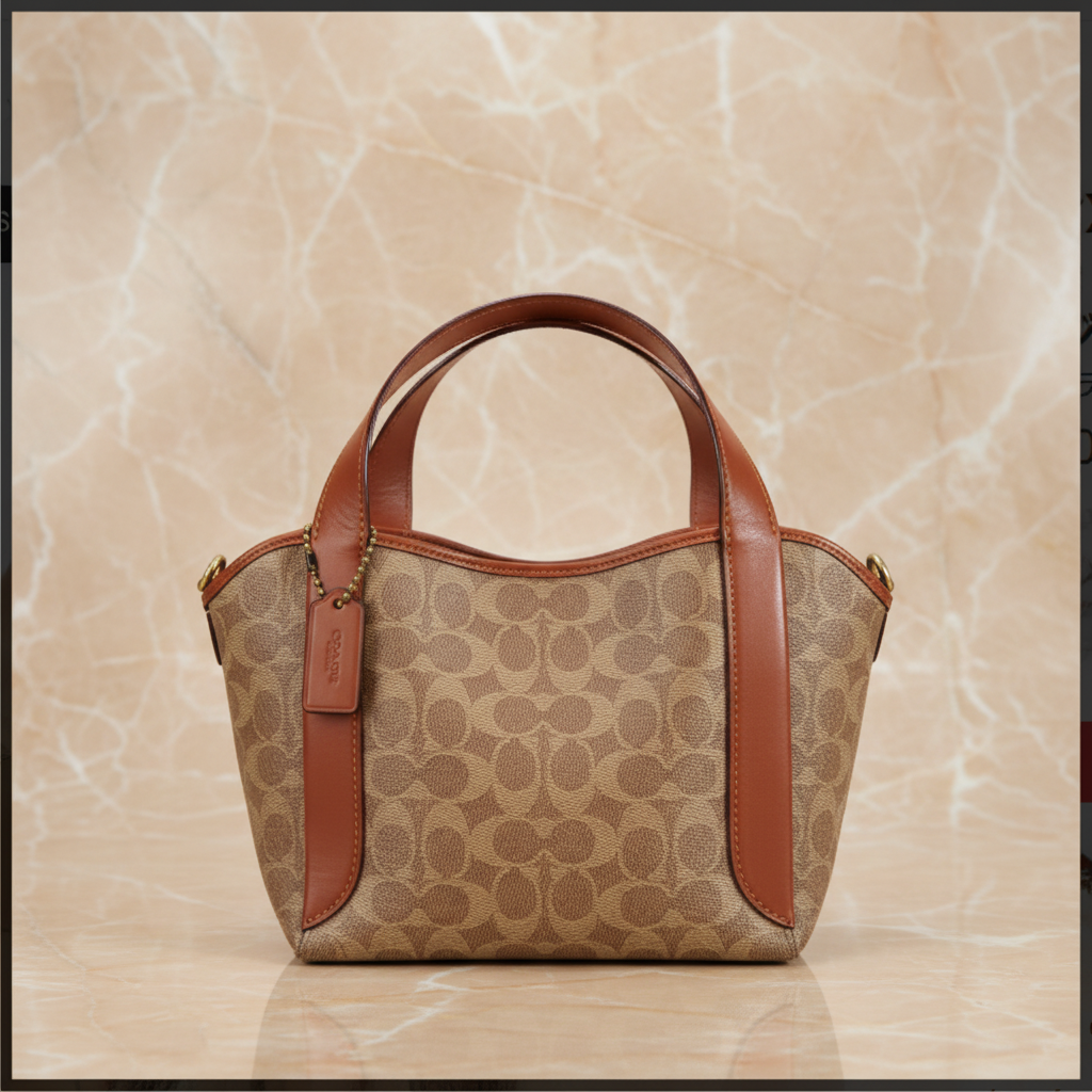 COACH HADLEY HOBO 21 - SIGNATURE CANVAS TAN RUST
