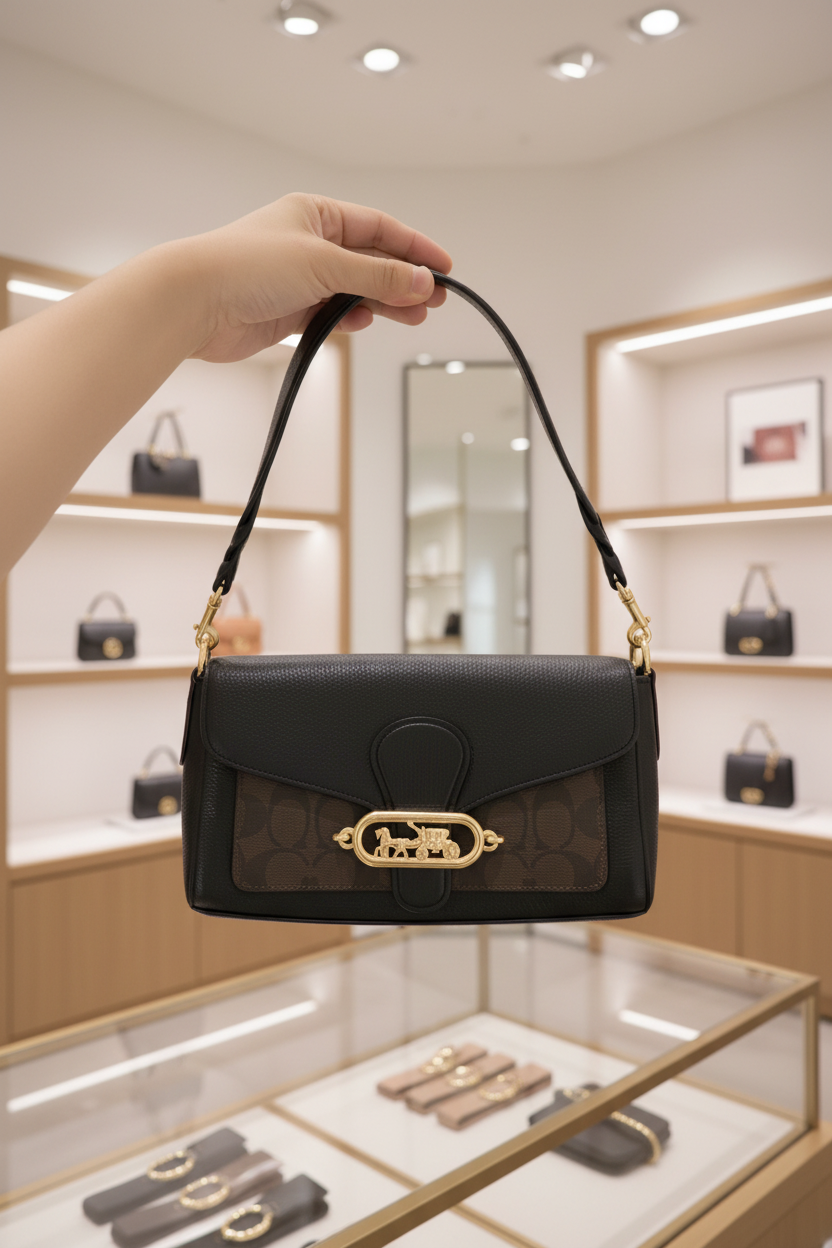 COACH JADE SHOULDER BAG/CROSSBODY BAG - SIGNATURE CANVAS & PEBBLE LEATHER