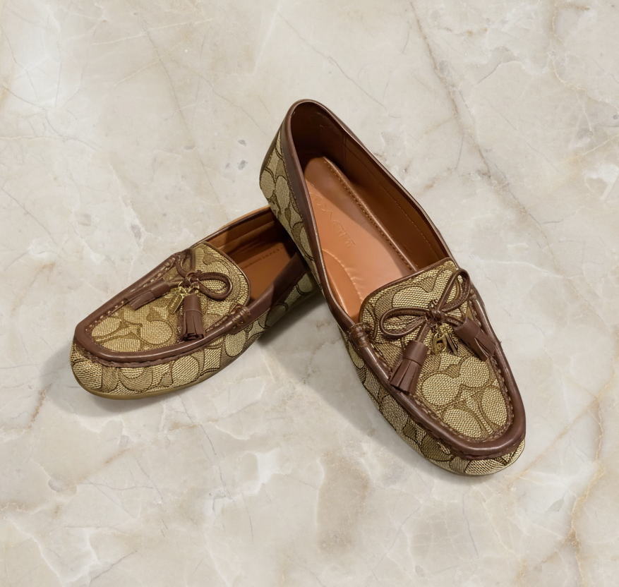 COACH JACQUARD FLAT SHOES
