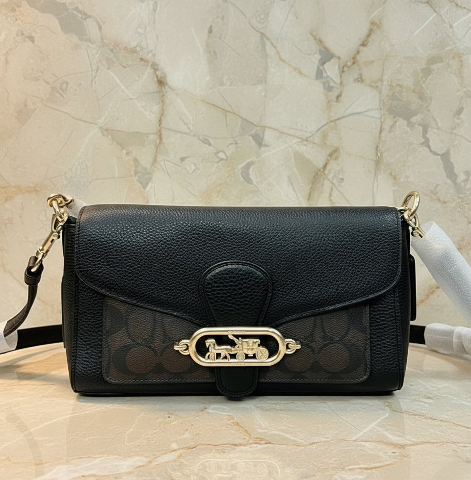 COACH JADE SHOULDER BAG/CROSSBODY BAG - SIGNATURE CANVAS & PEBBLE LEATHER