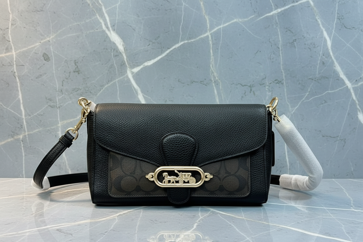 COACH JADE SHOULDER BAG/CROSSBODY BAG - SIGNATURE CANVAS & PEBBLE LEATHER