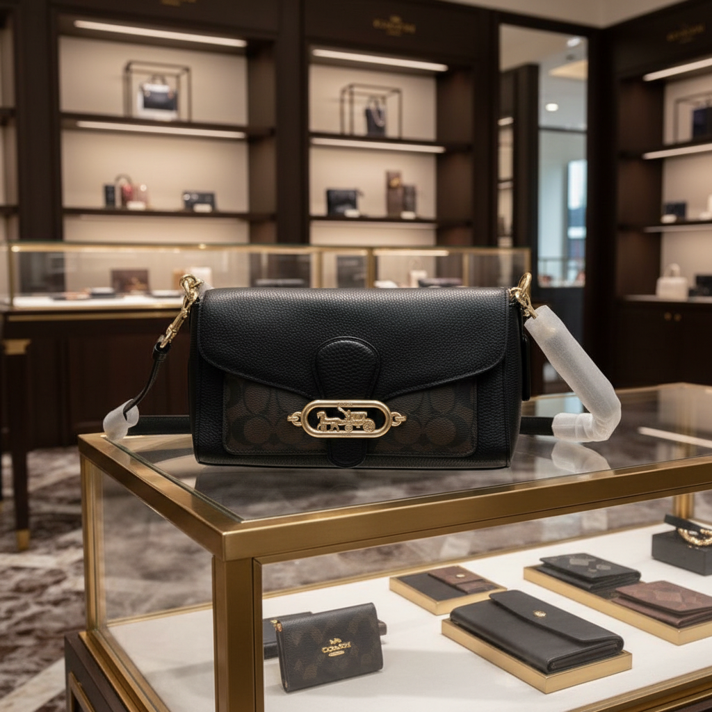 COACH JADE SHOULDER BAG/CROSSBODY BAG - SIGNATURE CANVAS & PEBBLE LEATHER