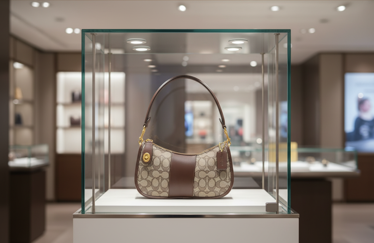 تخفيضات هائلة! ‼️‼️ حقيبة يد من قماش الجاكار من ماركة كوتش - بدون بطاقة السعر