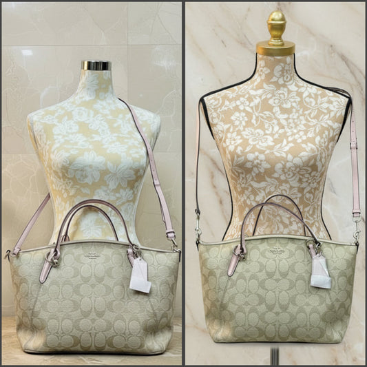 COACH SMALL KELSEY SATCHEL - SIG IVORY/PINK COLOR