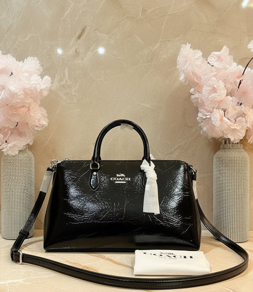 Coach Crinkled Patent Georgia Satchel