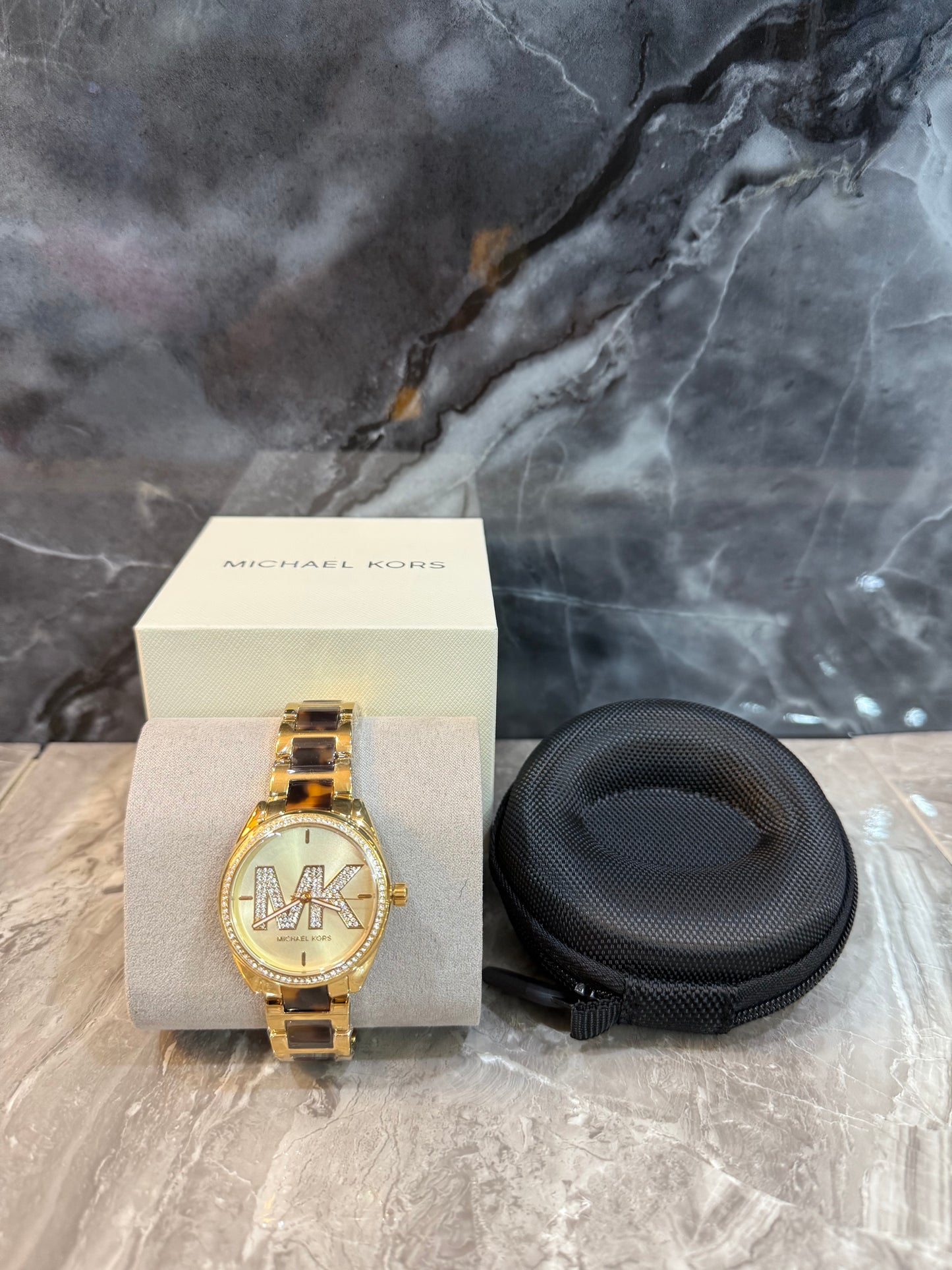 MICHAEL KORS JANELLE WATCH - TRANSLUCENT BROWN - GOLD