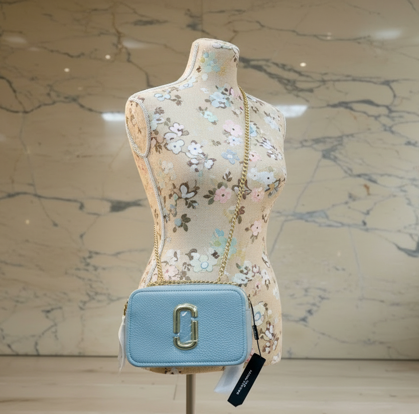 MARC JACOBS GLAM SHOT 21 PEBBLE CALF LEATHER - BLUE