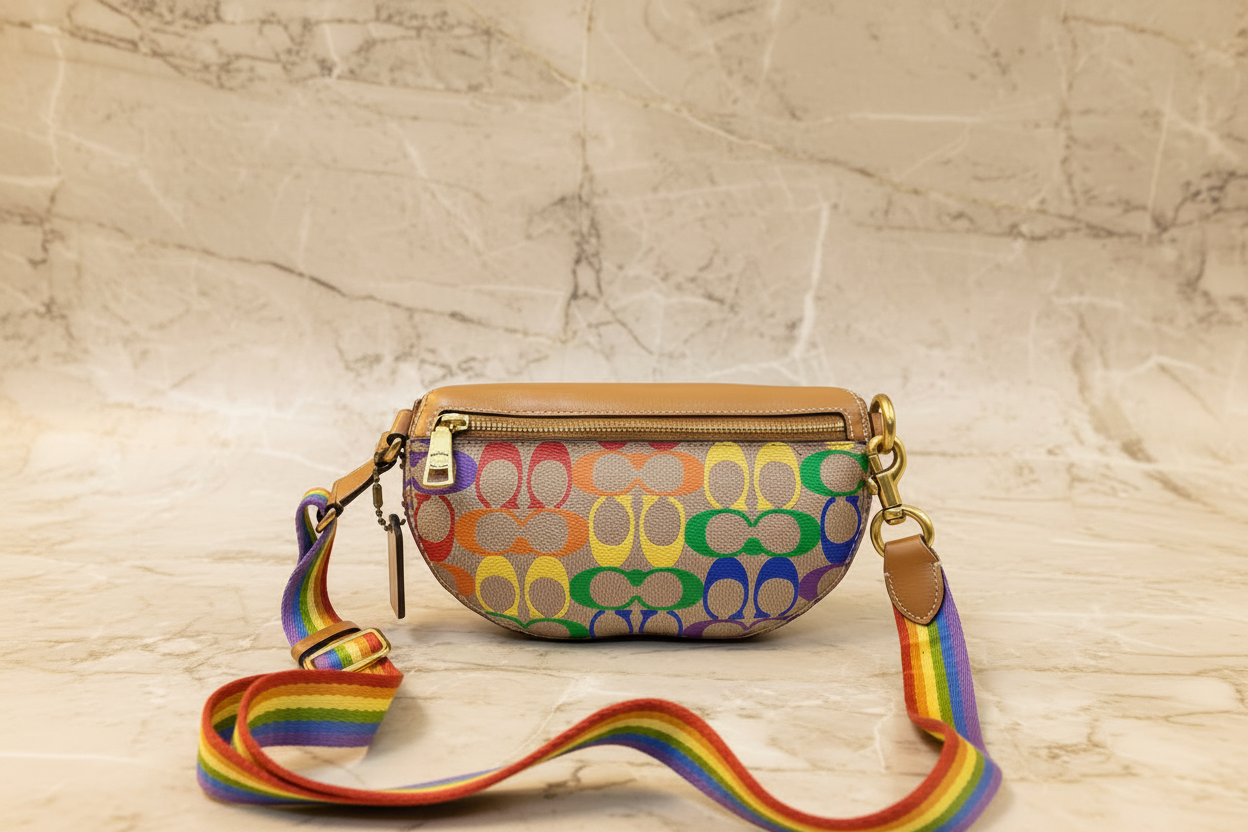 COACH BETHANY WAISTPACK/BELTBAG/BODYBAG - IN RAINBOW SIGNATURE - MISSING PRICE TAG