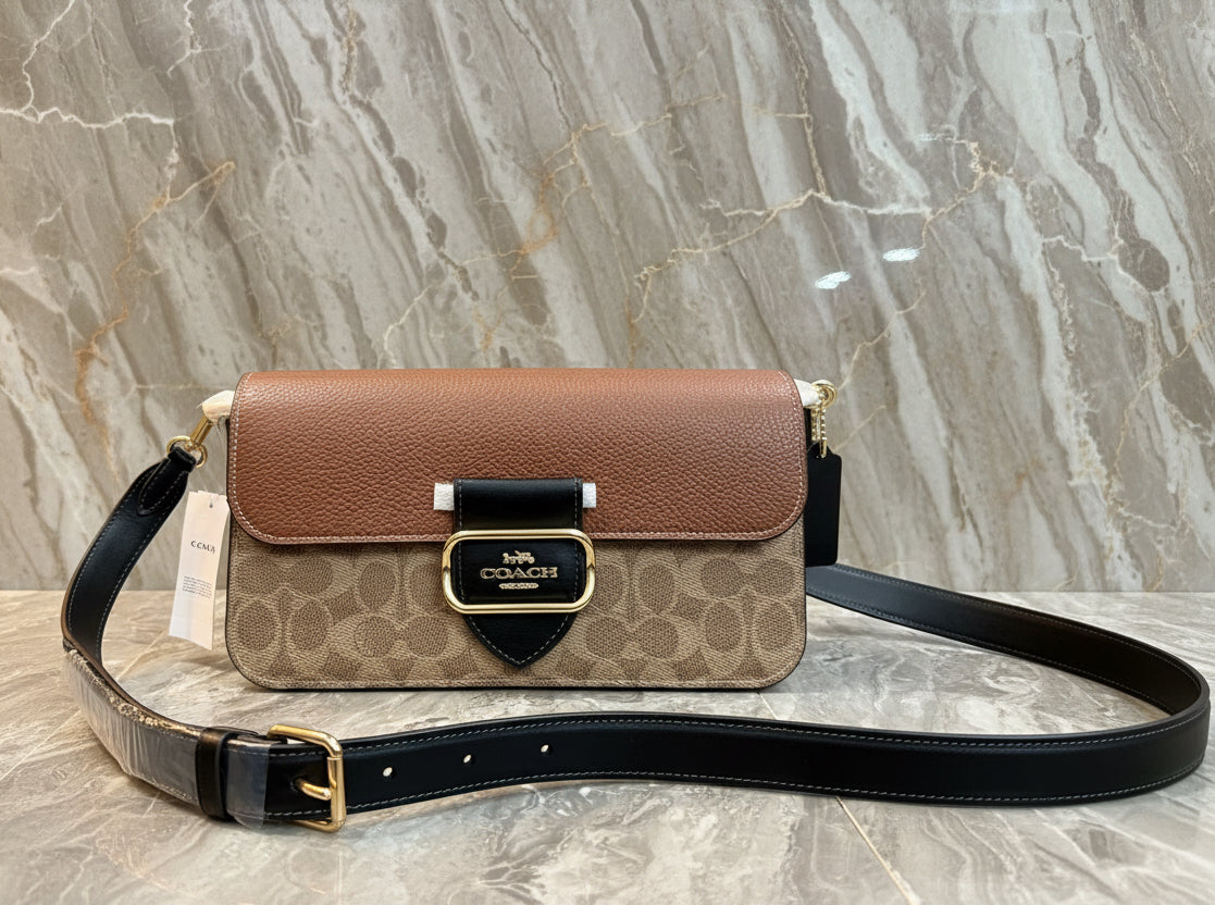 حقيبة كتف/حقيبة كروس بودي من كوتش مورغان بتصميم متعدد الألوان - كاكي متعدد