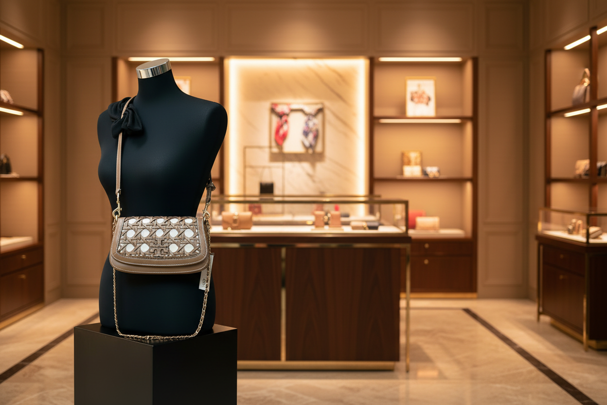 حقيبة كتف/حقيبة يد قابلة للتحويل من قماش بريتن المنسوج من توري بورش - لون موس