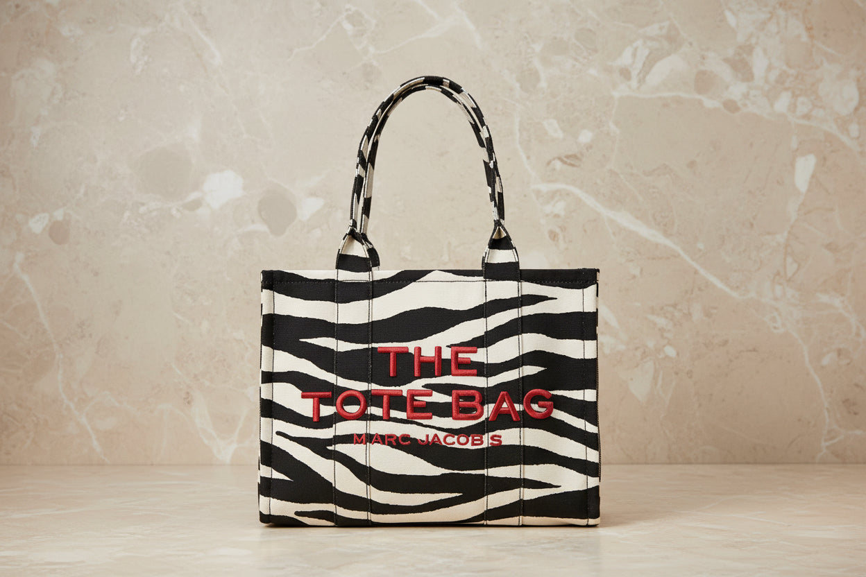 حقيبة سفر كبيرة من قماش مارك جاكوبس بنقشة جلد الحمار الوحشي