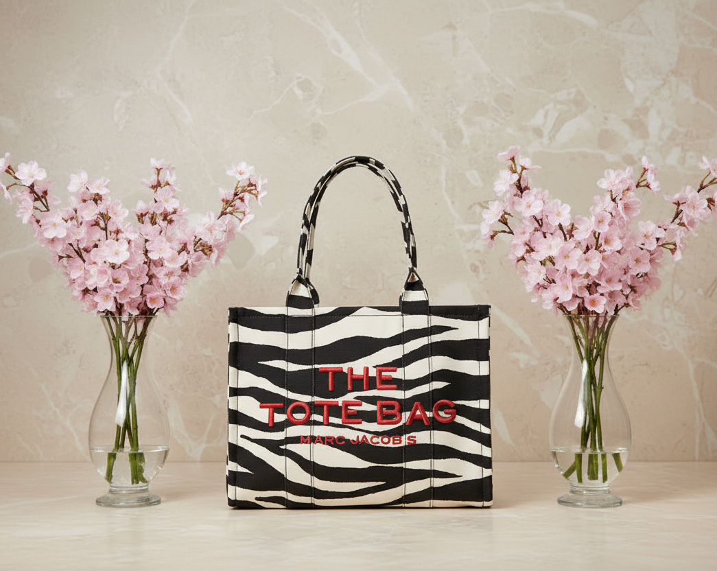 حقيبة سفر كبيرة من قماش مارك جاكوبس بنقشة جلد الحمار الوحشي