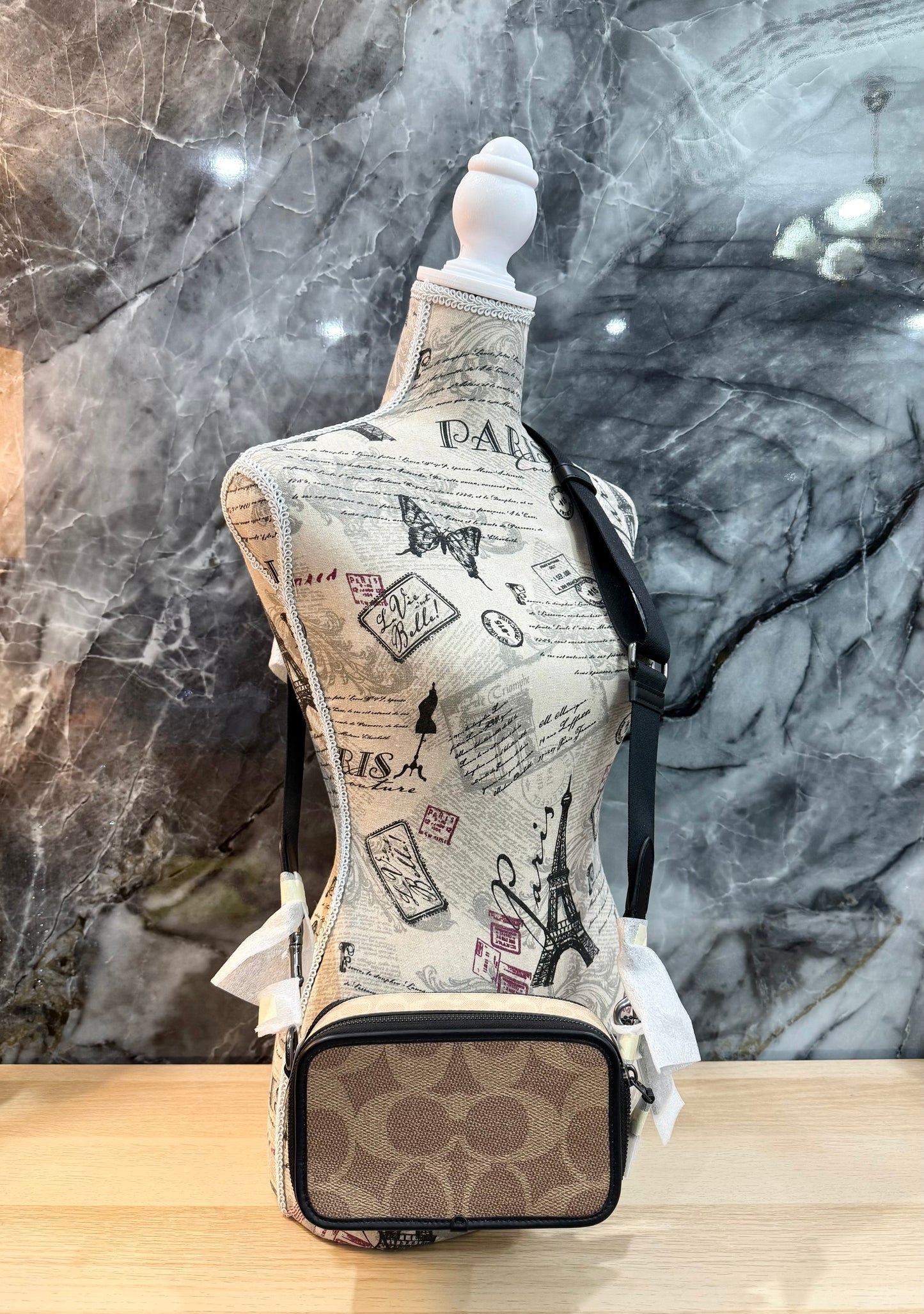 COACH WYATT CAMERA BAG - MULTI COLOR BLOCKED SAND/TAN