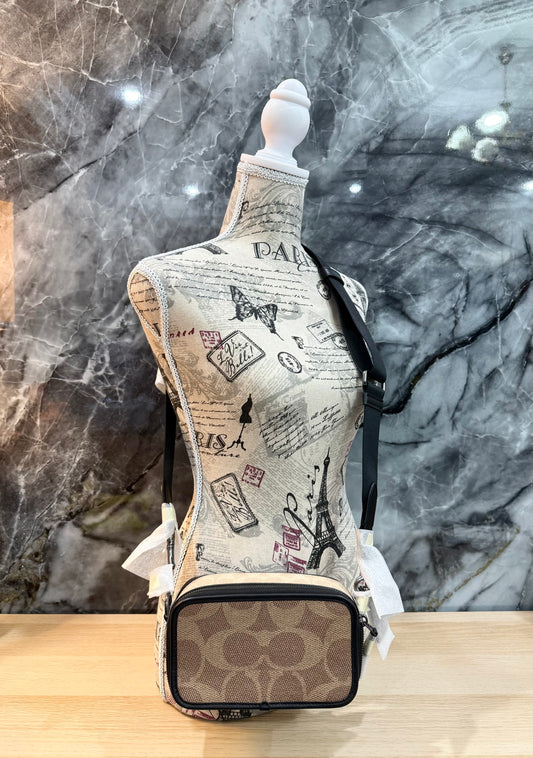 COACH WYATT CAMERA BAG - MULTI COLOR BLOCKED SAND/TAN