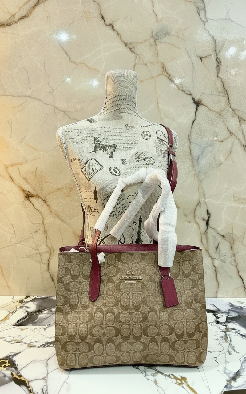 COACH AVENUE CARRYALL IN SIGNATURE BROWN/PINK