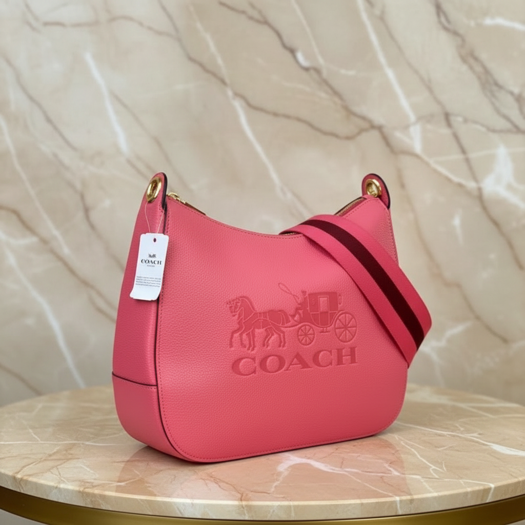 SALE‼️‼️COACH JES HOBO SHOULDER BAG - ROUGE/SILVER