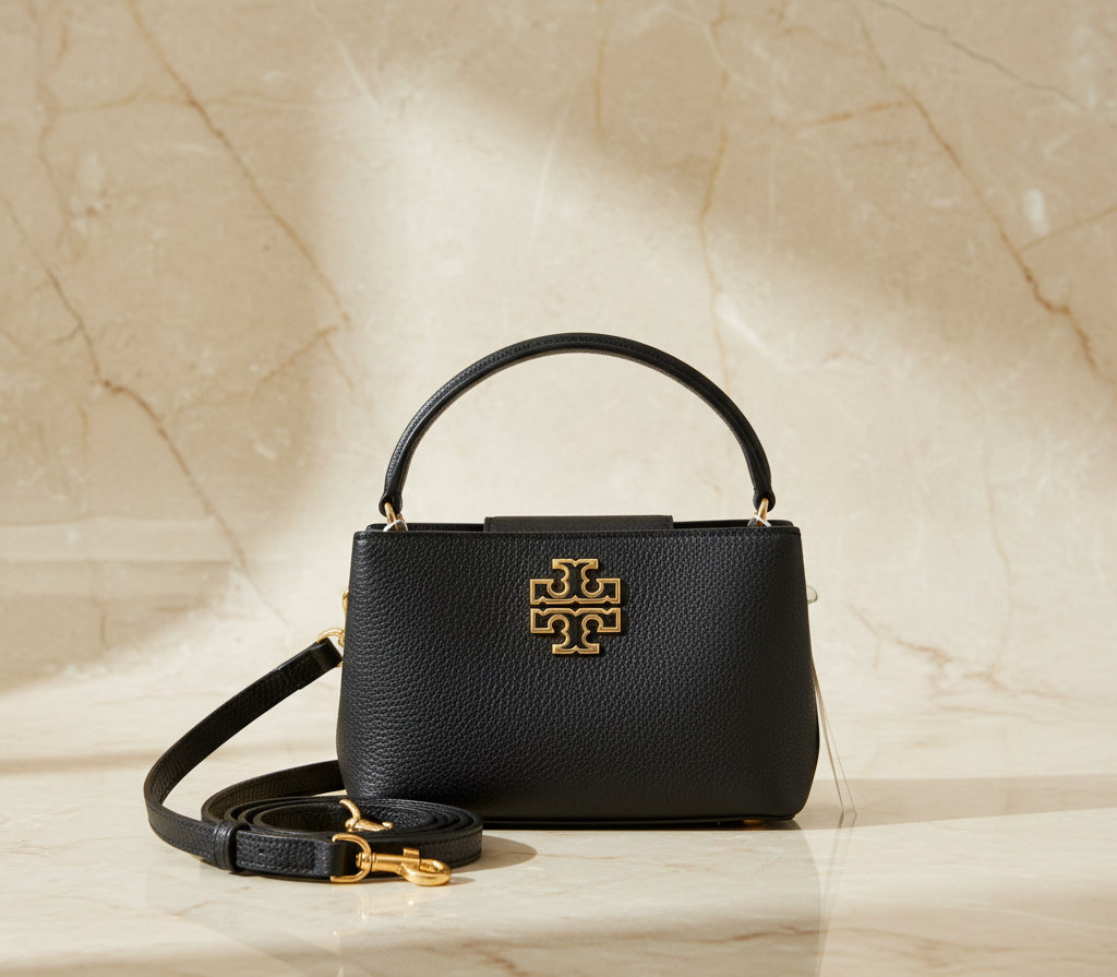 TORY BURCH MICRO BRITTEN SATCHEL - BLACK