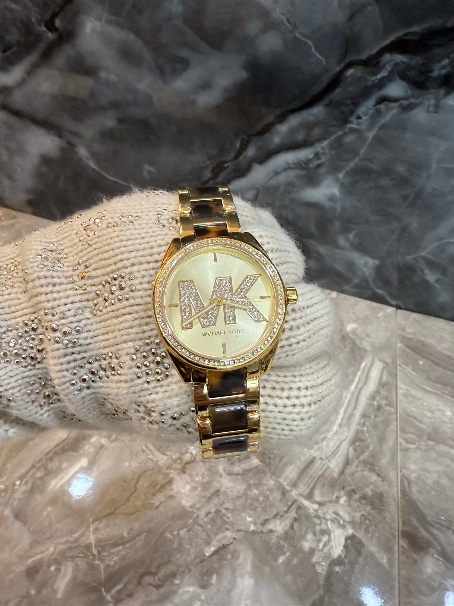 MICHAEL KORS JANELLE WATCH - TRANSLUCENT BROWN - GOLD