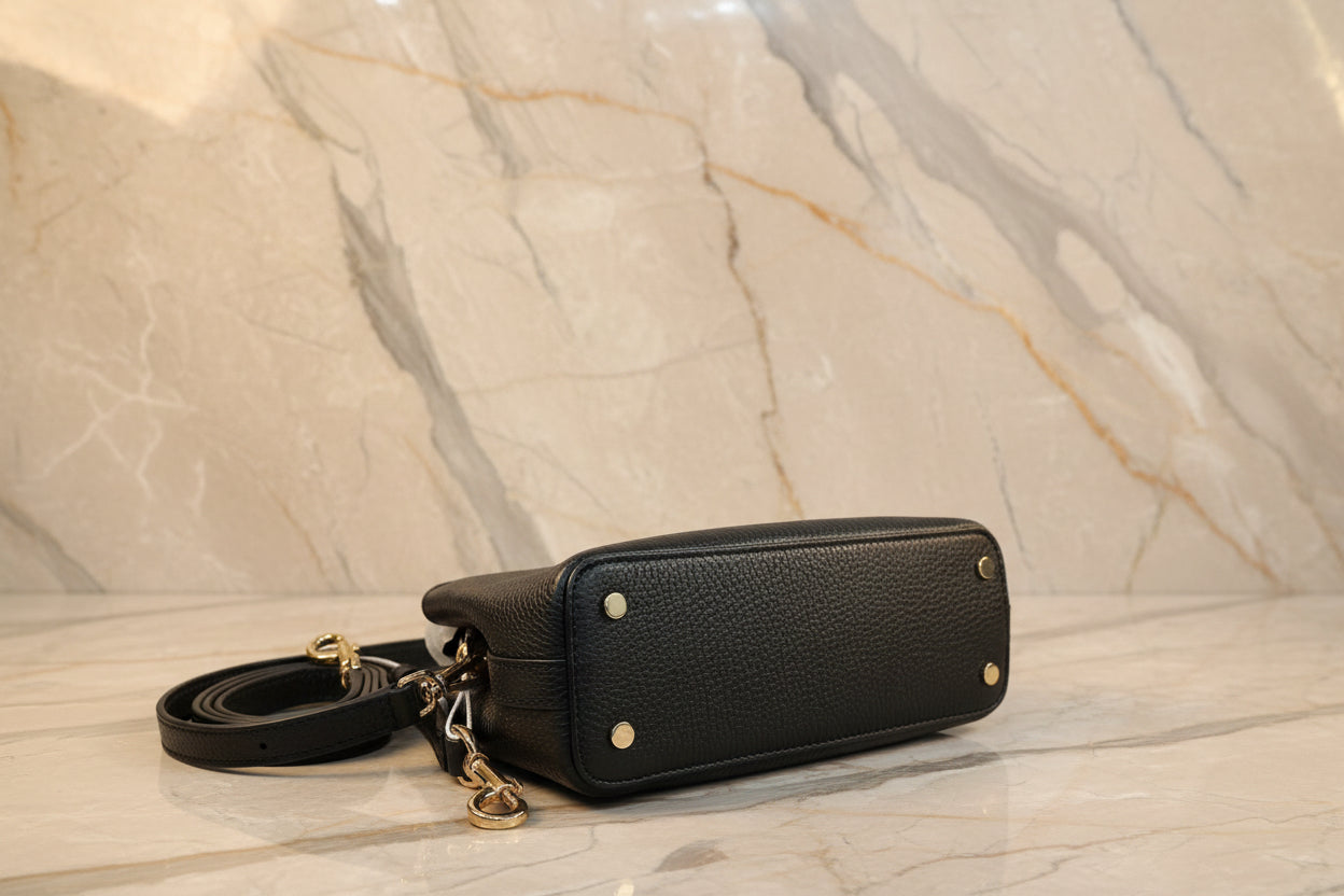 TORY BURCH MICRO BRITTEN SATCHEL - BLACK