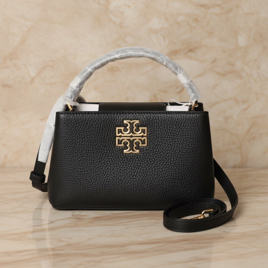 TORY BURCH MICRO BRITTEN SATCHEL - BLACK