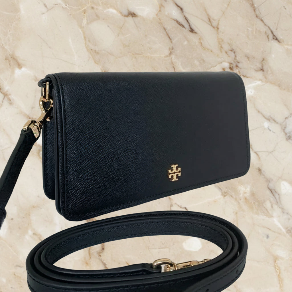 TORY BURCH EMERSON CROSSBODY -  BLACK