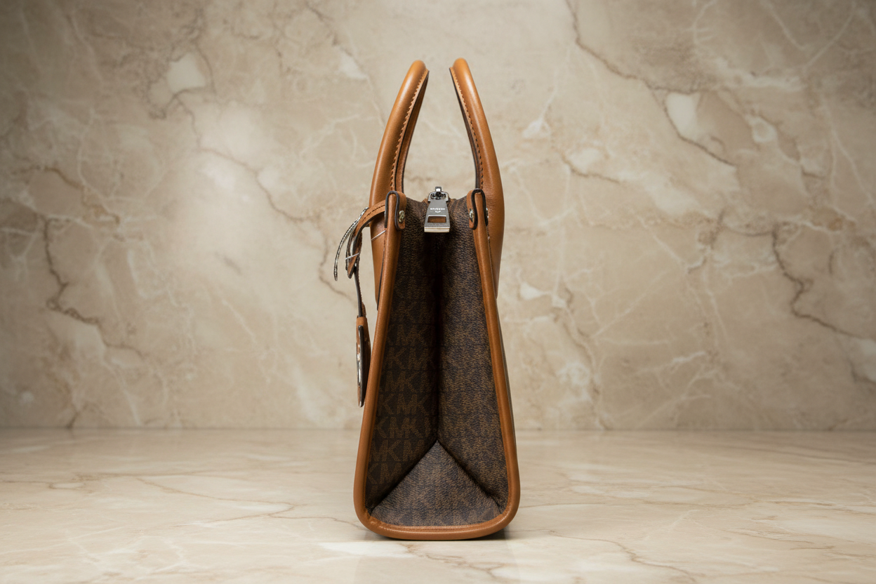 MICHAEL KORS MIRELLA SMALL SHOPPER TOP ZIP CROSSBODY BAG - BROWN ACORN