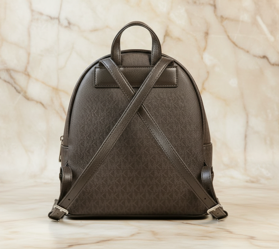 MICHAEL KORS MEDIUM ERIN BACKPACK SIGNATURE BLACK/WHITE