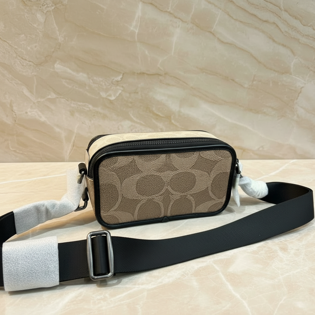 COACH WYATT CAMERA BAG - MULTI COLOR BLOCKED SAND/TAN