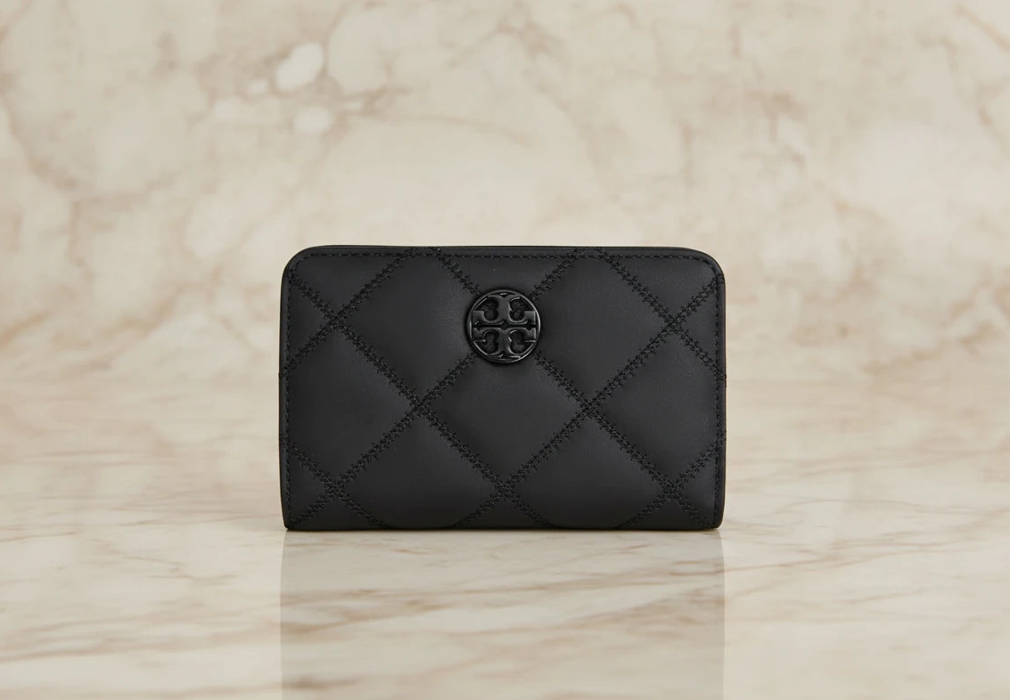 TORY BURCH QUILTED WILLA MATTE MEDIUM FLAP WALLET