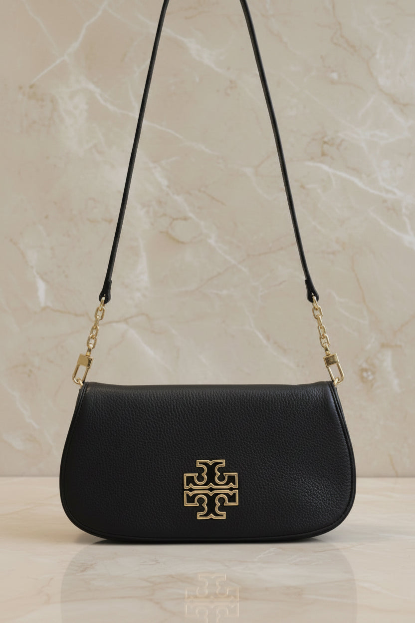Tory Burch Britten Convertible Clitch Crossbody Chain Flap