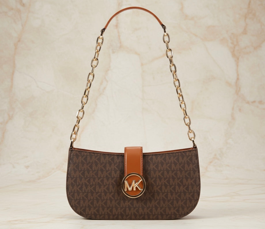 MICHAEL KORS CARMEN LEATHER POUCHETTE SHOULDER BAG ONLY