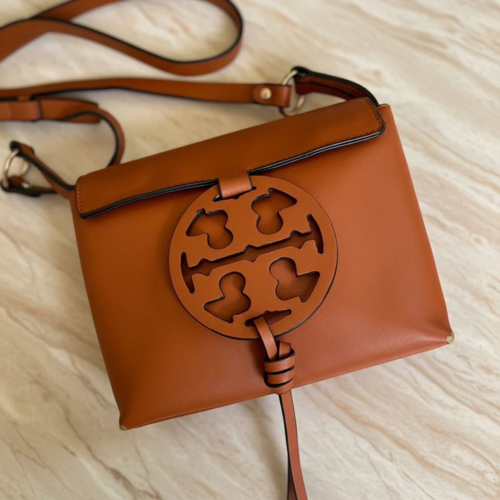 TORY BURCH MILLER CROSSBODY -  BROWN