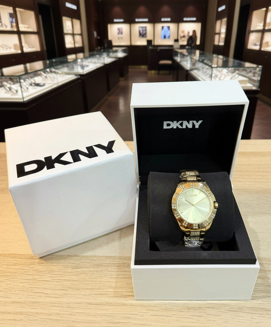 DKNY GLITZ GOLD WATCH