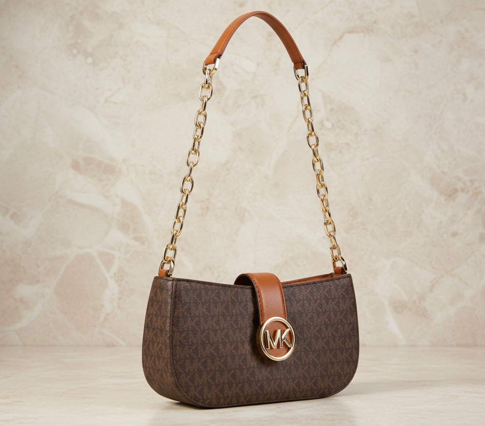 MICHAEL KORS CARMEN LEATHER POUCHETTE SHOULDER BAG ONLY
