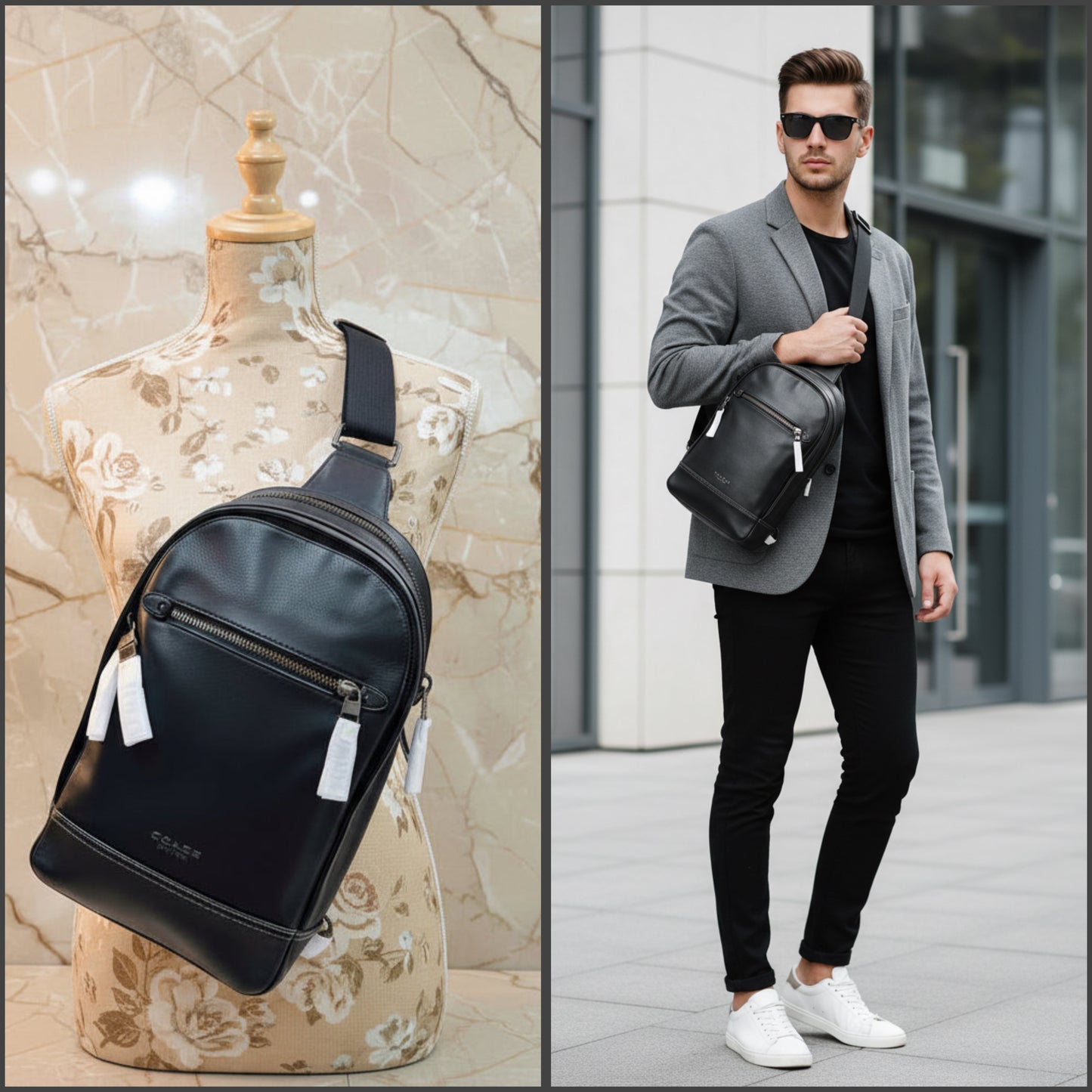 COACH GRAHAM SLINGPACK - BLACK LEATHER