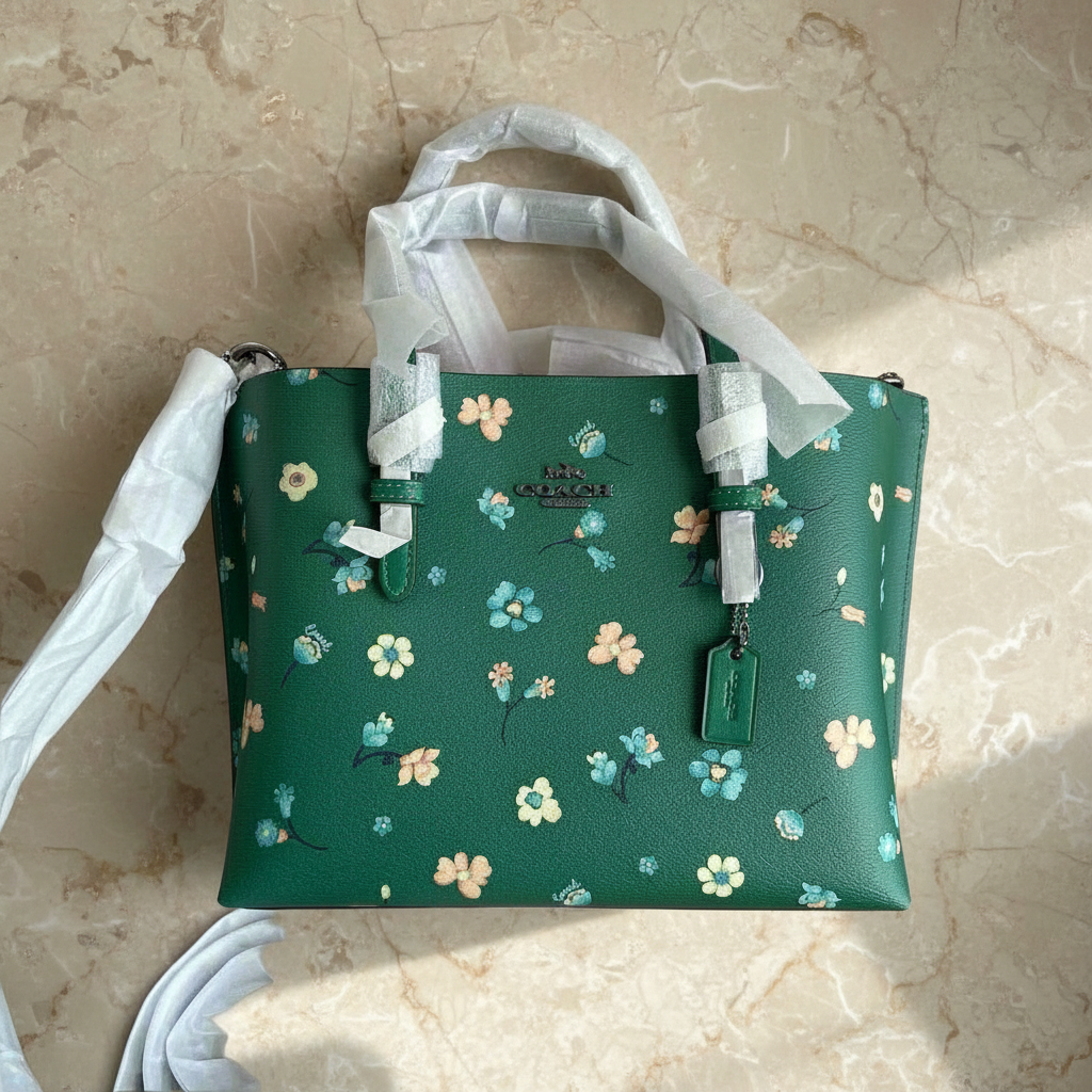 ‼️ SALE ‼️ COACH MOLLIE TOTE 25 WITH MYSTICAL FLORAL PRINT IN GREEN MULTI