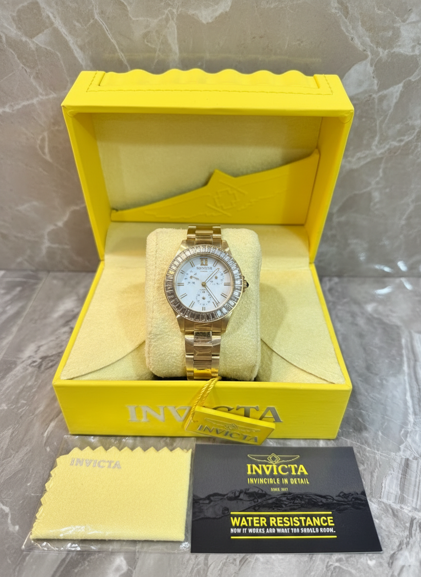 ساعة إنفيكتا أنجل النسائية - لون ذهبي